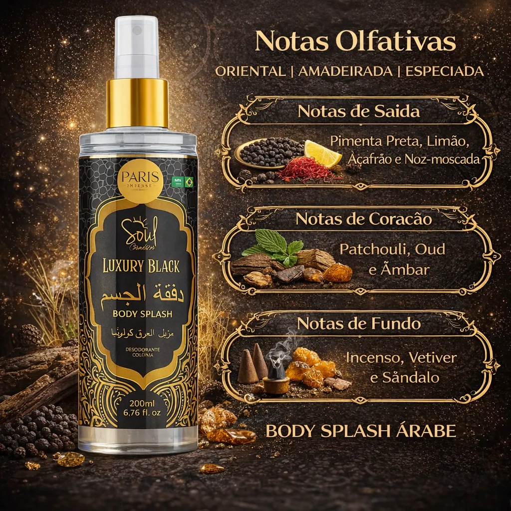 Body Splash Arabe Kit C/4un 200ml Masculino Feminino