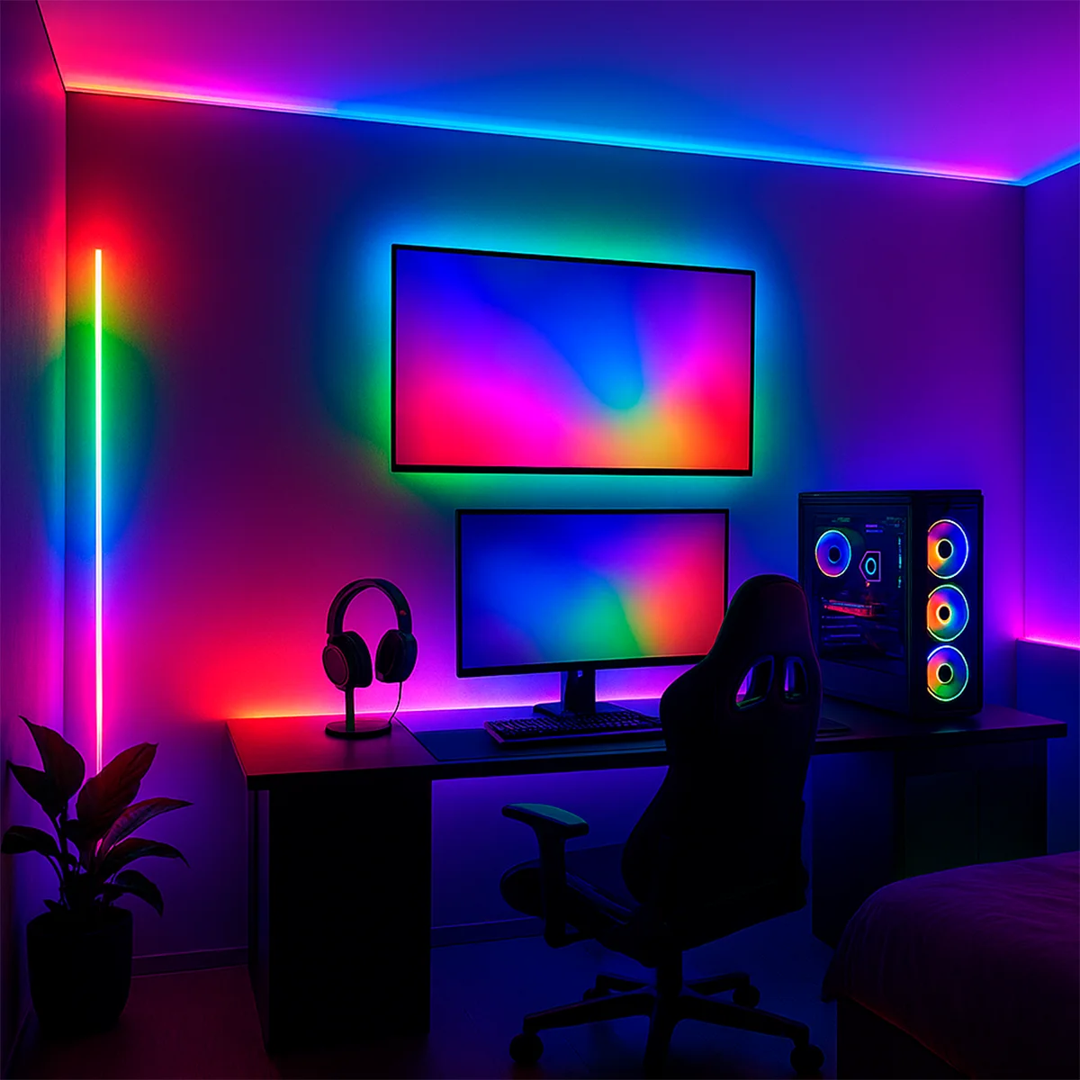 Fita Led 2835 5m Ip65 RGB Silicone + Controladora e Fonte