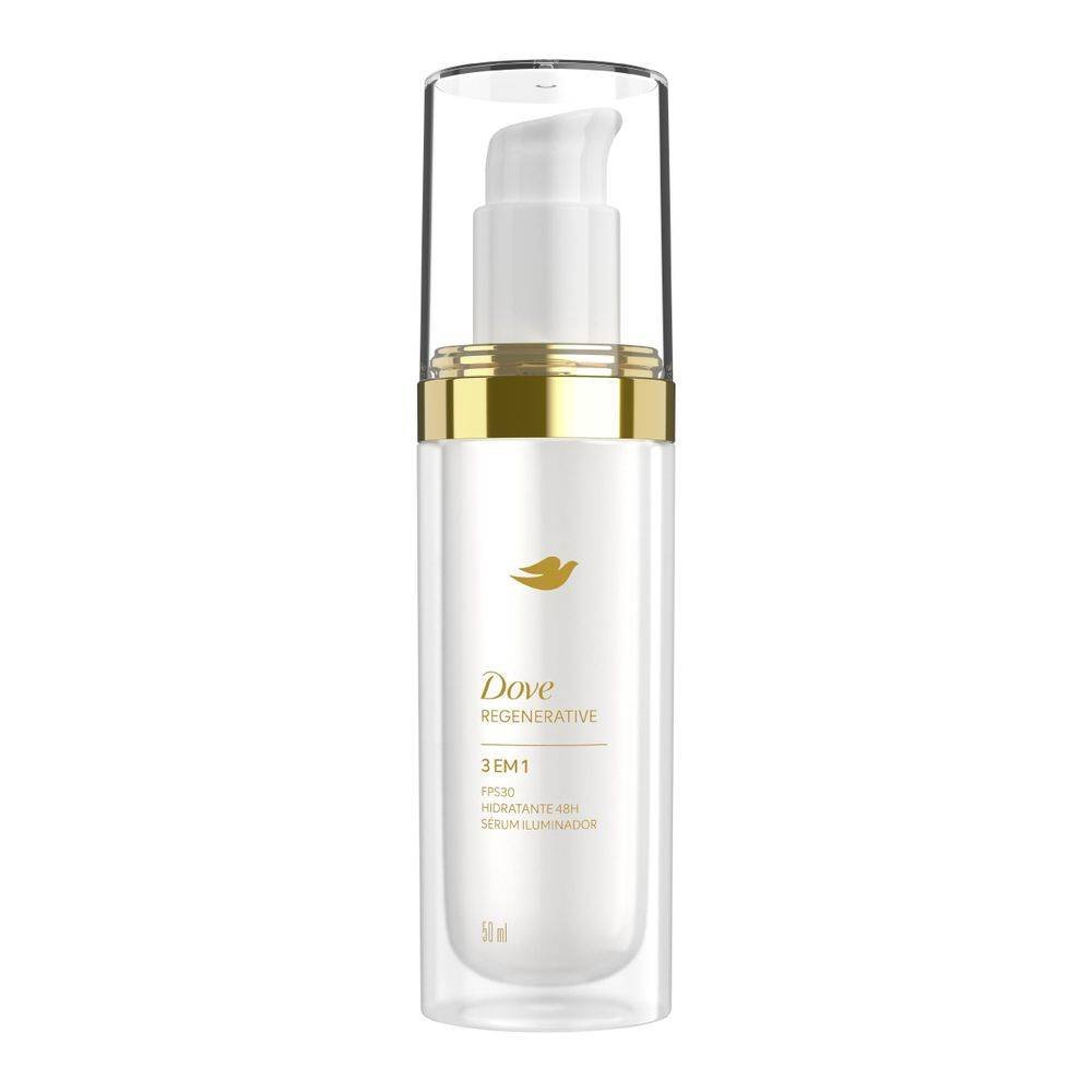 Sérum Hidratante Facial Iluminador Dove Regenerative 3em1 Fps30 50ml