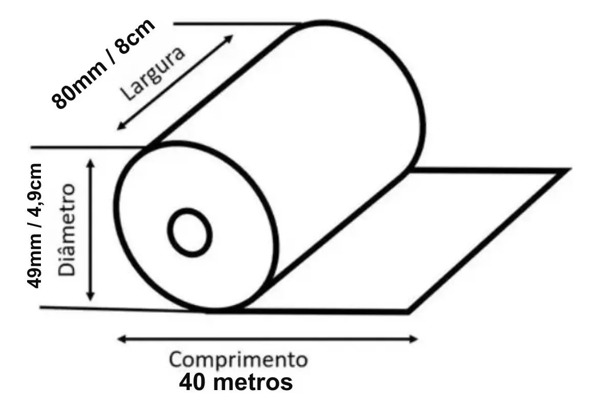 Bobinas Térmica 80x40 30 Unidades Pdv Nota Fiscal Impressora