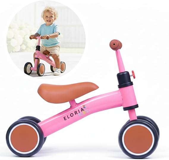 Bicicleta de Equilíbrio Infantil Sem Pedal – Para Crianças a Partir de 1 Ano | Desenvolve Coordenação Motora e Equilíbrio | Leve, Segura e Ideal Para Uso Interno e Externo (rosa)