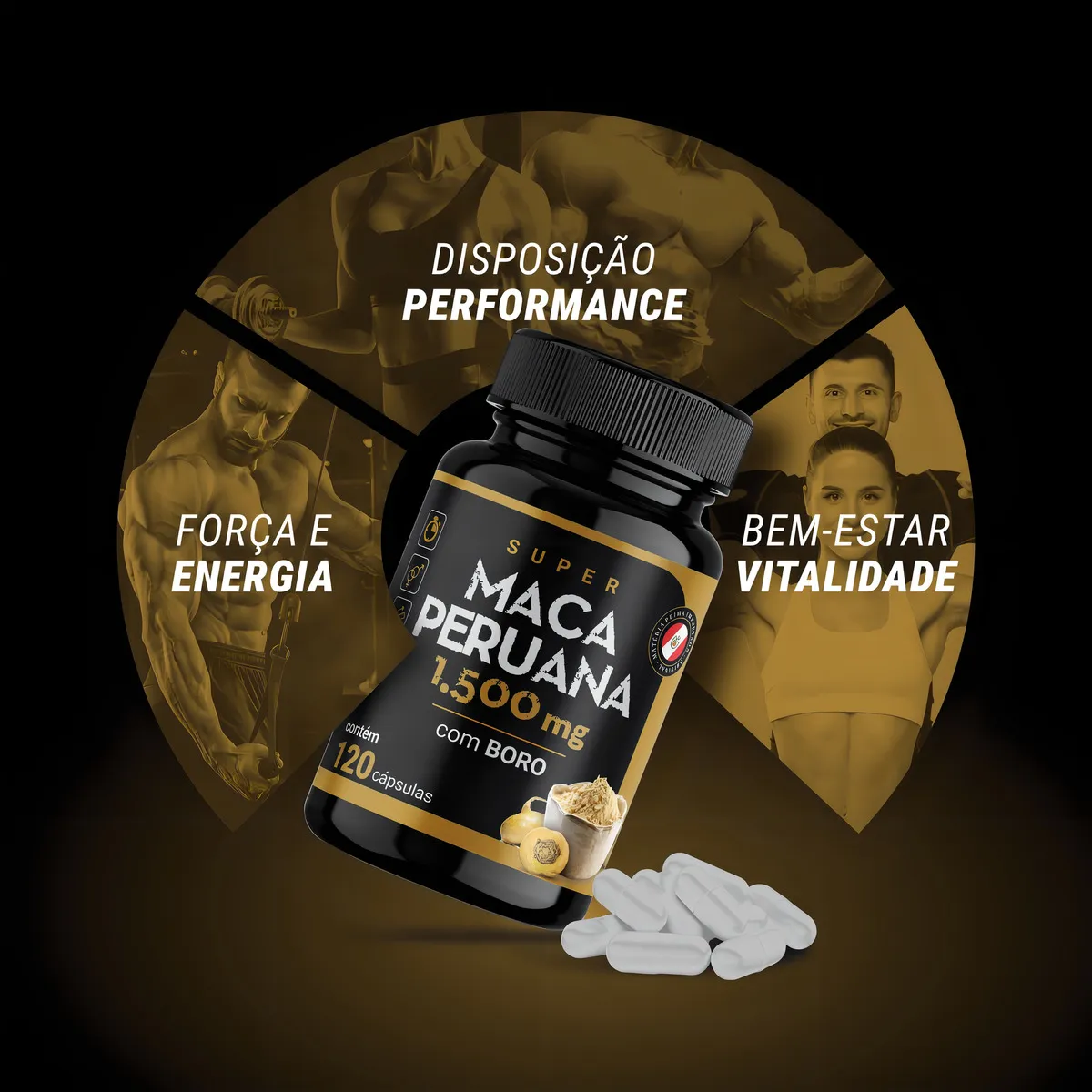 Suplemento Maca Peruana Dailylife com Boro 120 Cápsulas Sem Glúten Vegano