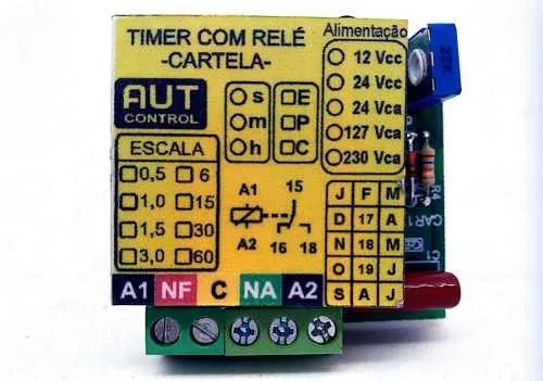 Temporizador Cartela Ate 60 Segundos 1 Na Nf Retardo 230 Vca
