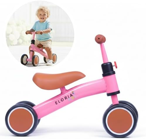 Bicicleta de Equilíbrio Infantil Sem Pedal – Para Crianças a Partir de 1 Ano | Desenvolve Coordenação Motora e Equilíbrio | Leve, Segura e Ideal Para Uso Interno e Externo (rosa)
