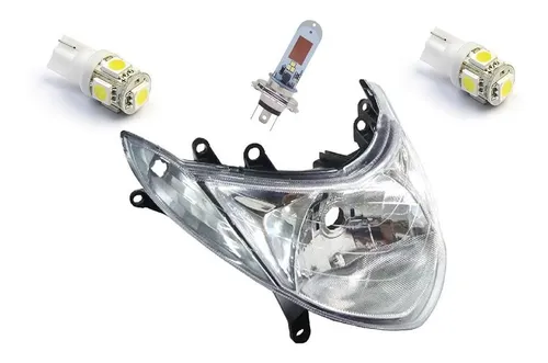 Farol Burgman 125 Com Lampadas De Led 2005 A 2010 Mod