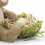 Enfeite Coelho Marrom Sentado com Ninho de Ovos 20x16x12cm 1036830 - Cromus Enfeite Coelho Marrom Sentado com Ninho de Ovos 20x16x12cm 1036830 - Cromus