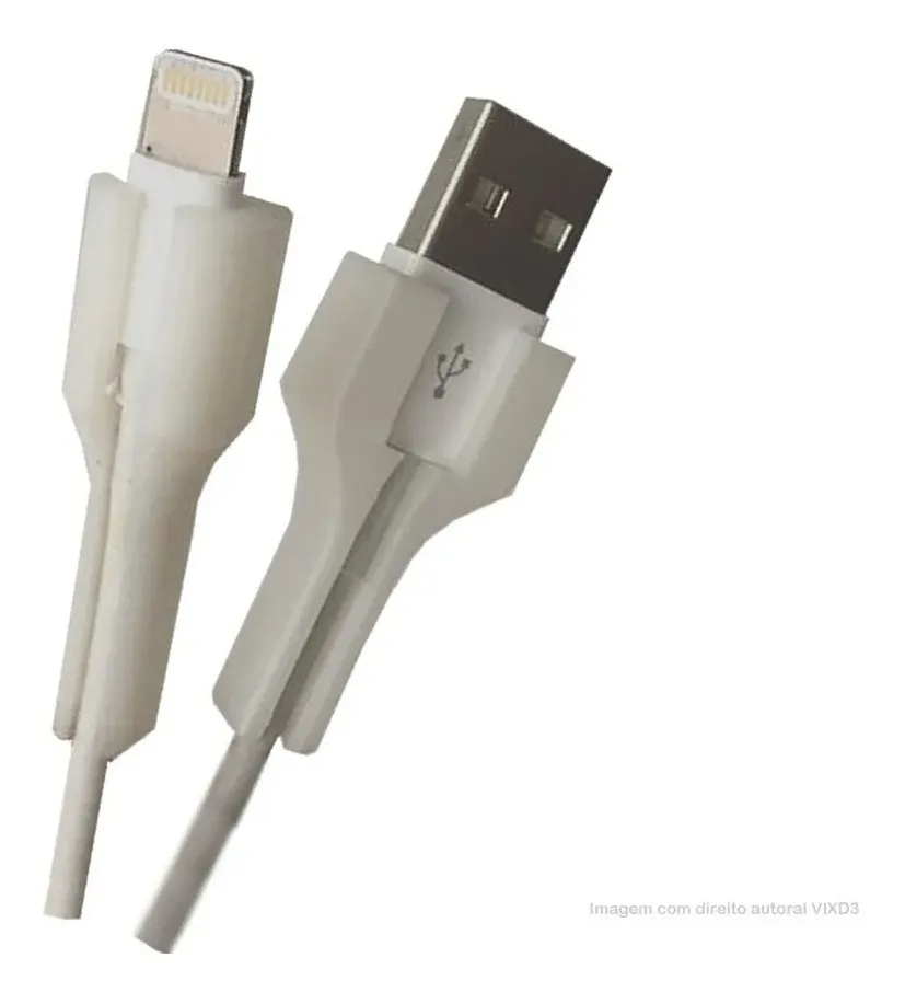 Protetor Cabo Preto Carreg Apple Iphone, Ipad 5 5c 5s 6  7 8