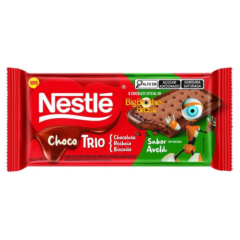 Biscoito Nestlé Chocotrio Avelã Especial Bbb 90g