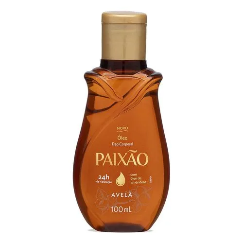 Óleo Corporal Avelã e Amêndoas Hidratação 24h Desodorante 100ml Paixao