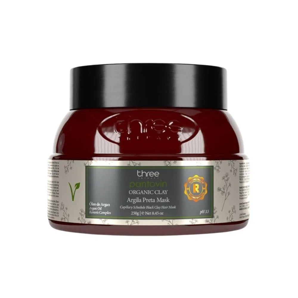 Máscara Three Therapy Organic Clay Argila Preta 250 g