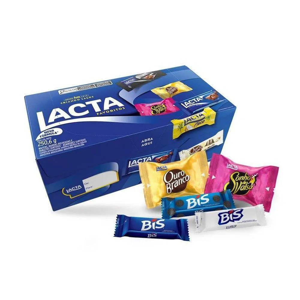 Chocolate Sortidos Favoritos Lacta 250g Caixa Para Presente Caixa de Bombons Variedades Chocolate Lacta Favoritos 250g