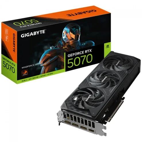 Placa de Vídeo Gigabyte NVIDIA GeForce RTX 5070 Windforce SFF, 12GB, GDDR7, DLSS, Ray Tracing