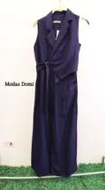 Modas Domi Macacão Feminino Estilo Social Modelo Assimétrico com Detalhe na Cintura 88000