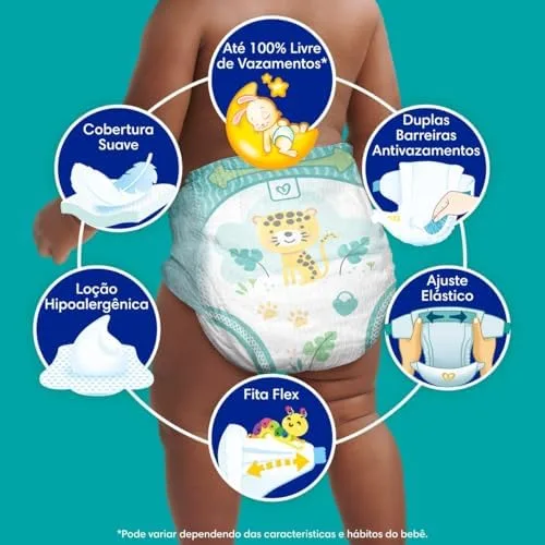 Pampers Confort Sec Fralda Descartável com cintura elástica Tamanho XXG, 88 Unidades
