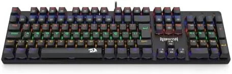 TECLADO MECÂNICO GAMER REDRAGON VALHEIM ILUMINAÇÃO RAINBOW PRETO SWITCH BROWN K608-R (PT-BROWN)