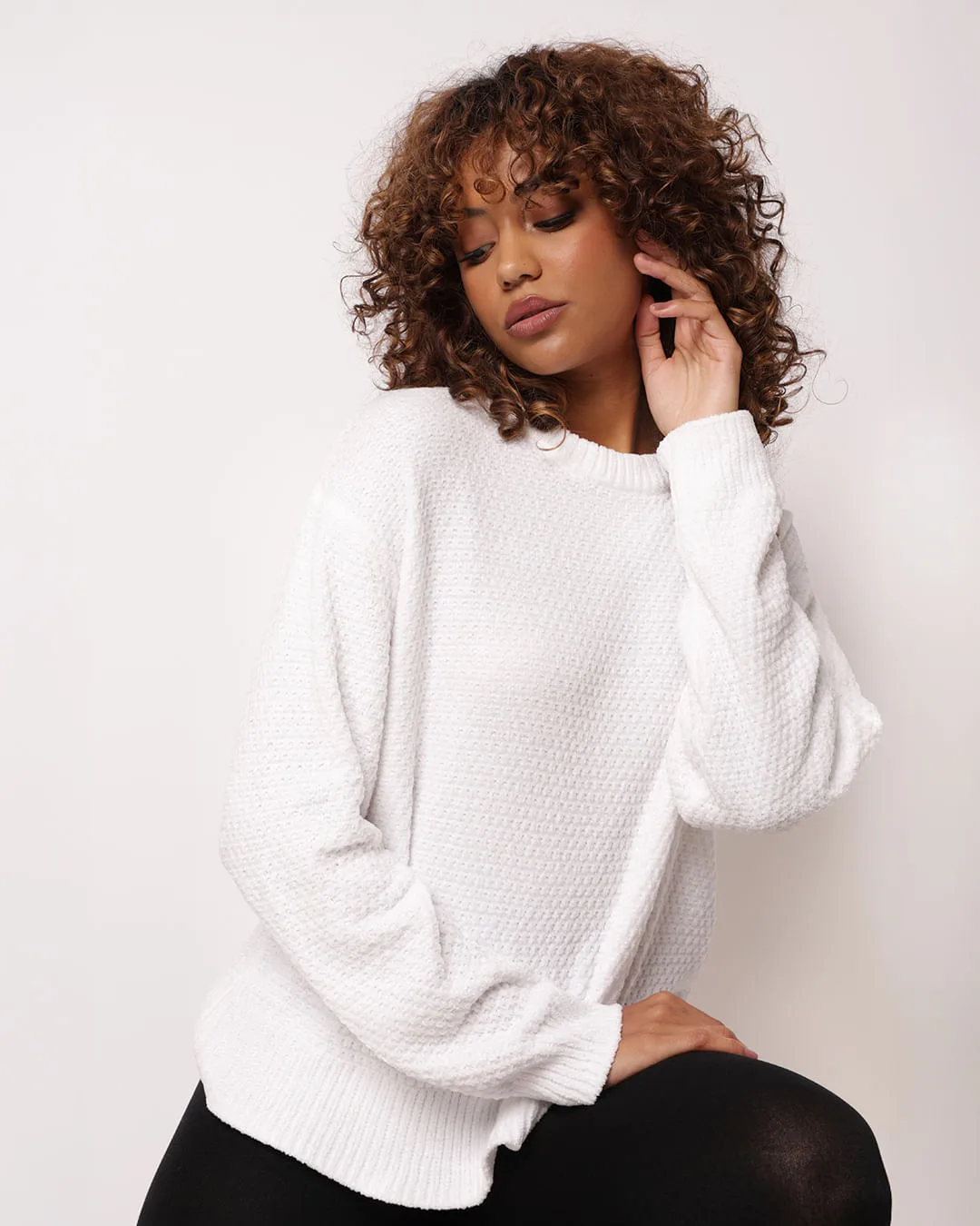 Suéter Feminino Tricô Chenille Branco
