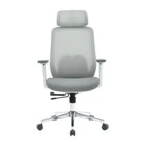 Cadeira Ergonômica Escritório Vela Tela Fechada Apoio de Cabeça Ajustável Regulagem Lombar Braços Reguláveis Base Cromada NR17