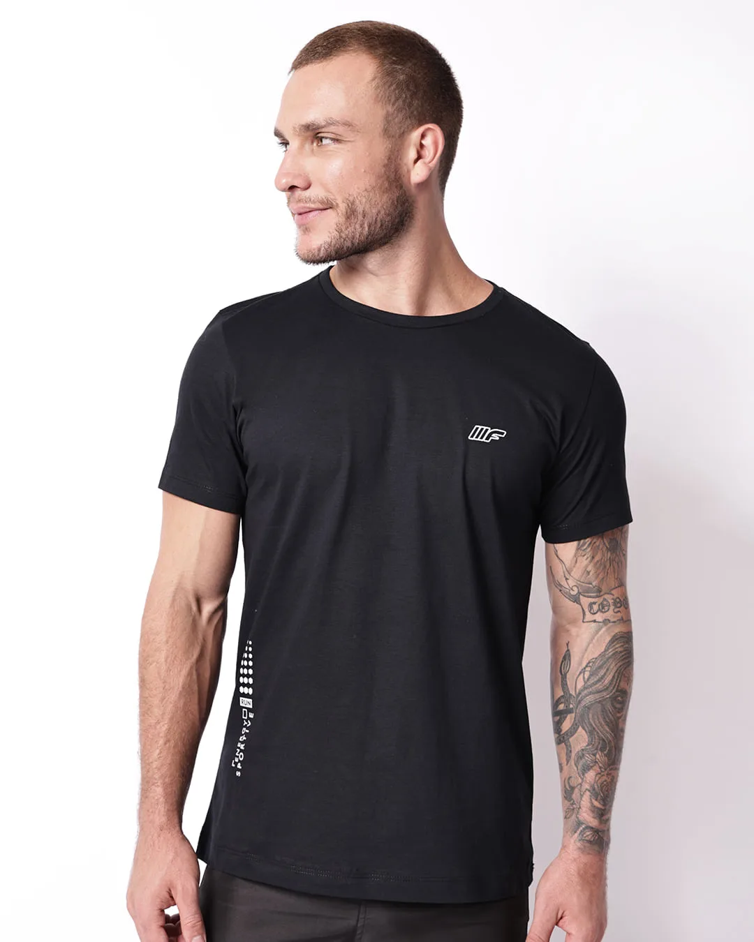 Camiseta Esportiva Masculina Algodão Preto