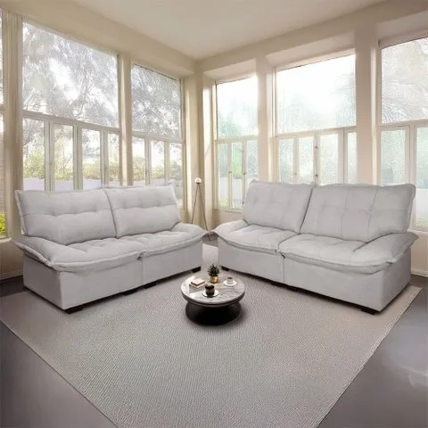 Conjunto Sofá Coliseu 3 e 2 Lugares Bouclê - King House