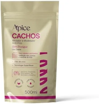 Ápice Ativador e Modelador de Cachos Anti-Frizz Essence Cachos Refil Econômico | Definição e Brilho | 500ml