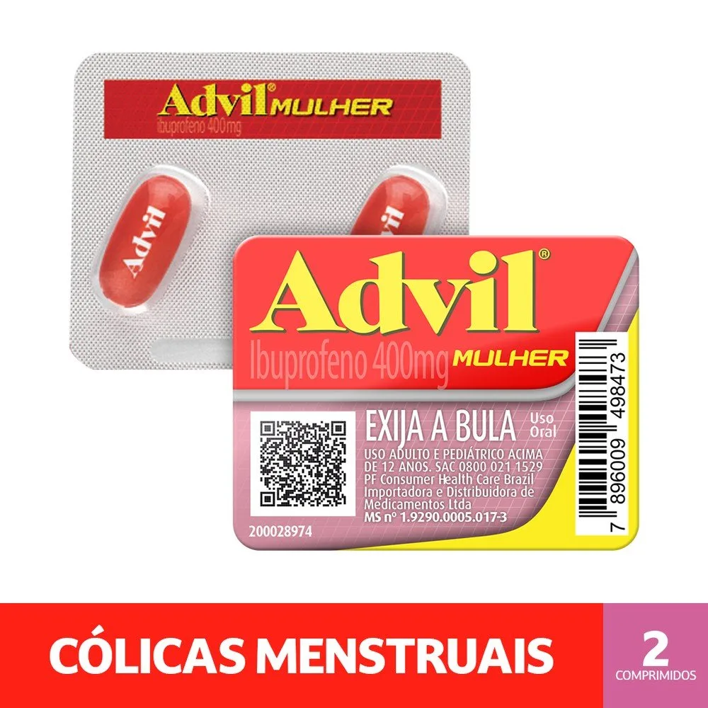 Advil Mulher Ibuprofeno 400mg 2 Cápsulas Líquidas