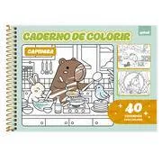 Caderno para colorir Capivara, 40 folhas, 2648358, Spiral Ten - PT 1 UN