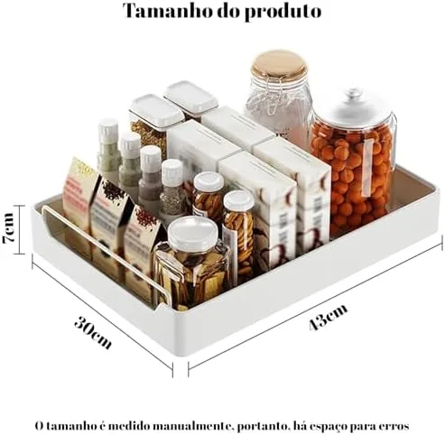 BEMMY Organizador De Prateleiras Deslizantes, Gavetas Removíveis De 40x30cm Serviço Pesado Para Armários, Prateleiras Deslizantes Removíveis E Adesivas Para Cozinha, Quarto, Despensa (1 Pacote)