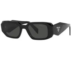 Óculos de Sol Feminino Prada Retangular PR 17WS Cor Preto