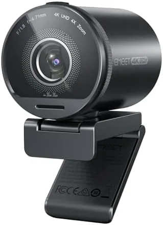 Webcam EMEET SmartCam S800 4K, Sensor Sony 1/2", Foco Automático Duplo PDAF e ToF, 1080p 60FPS, 2 Microfones com Cancelamento de Ruído