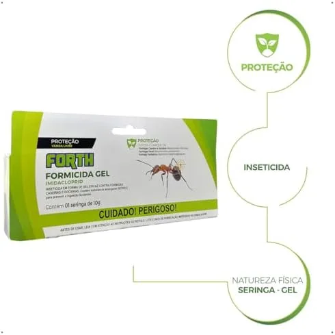 Forth Formicida em Gel, Seringa, Exterminação de Formigas Doceiras, Ação Sistêmica, 10g