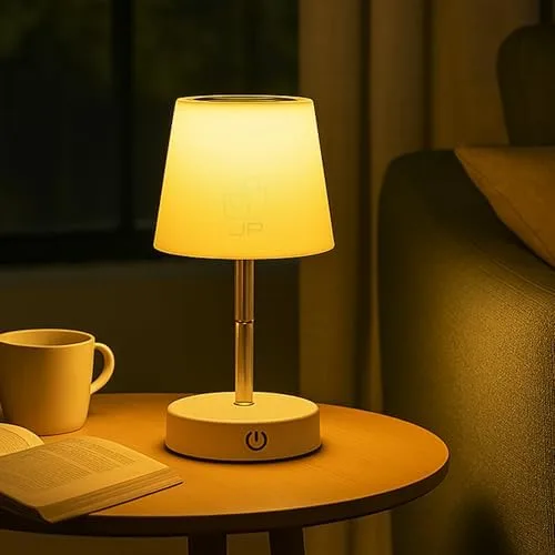 Abajur de Mesa LED Recarregável Touch 3 Níveis de Luz Luminária Portátil sem Fio Dimerizável com Base Antiderrapante Ideal para Quarto, Cabeceira, Escritório, Estudo – JP Varejo Online®