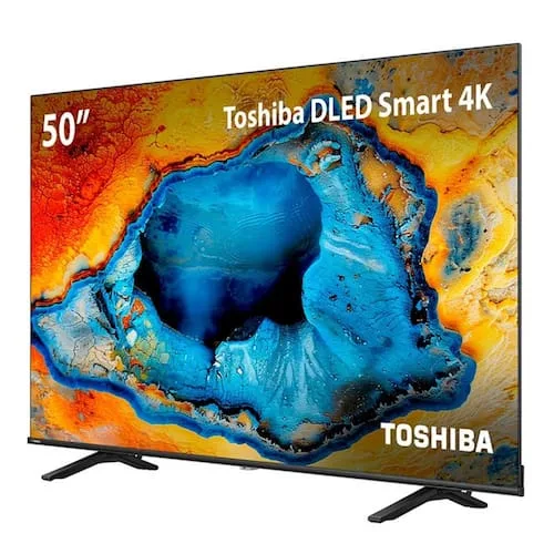 Smart TV 50'' Toshiba 4K 50C350NS Tela DLED com Assistente de Voz Integrado, Vidaa, Wi-Fi, USB e HDMI