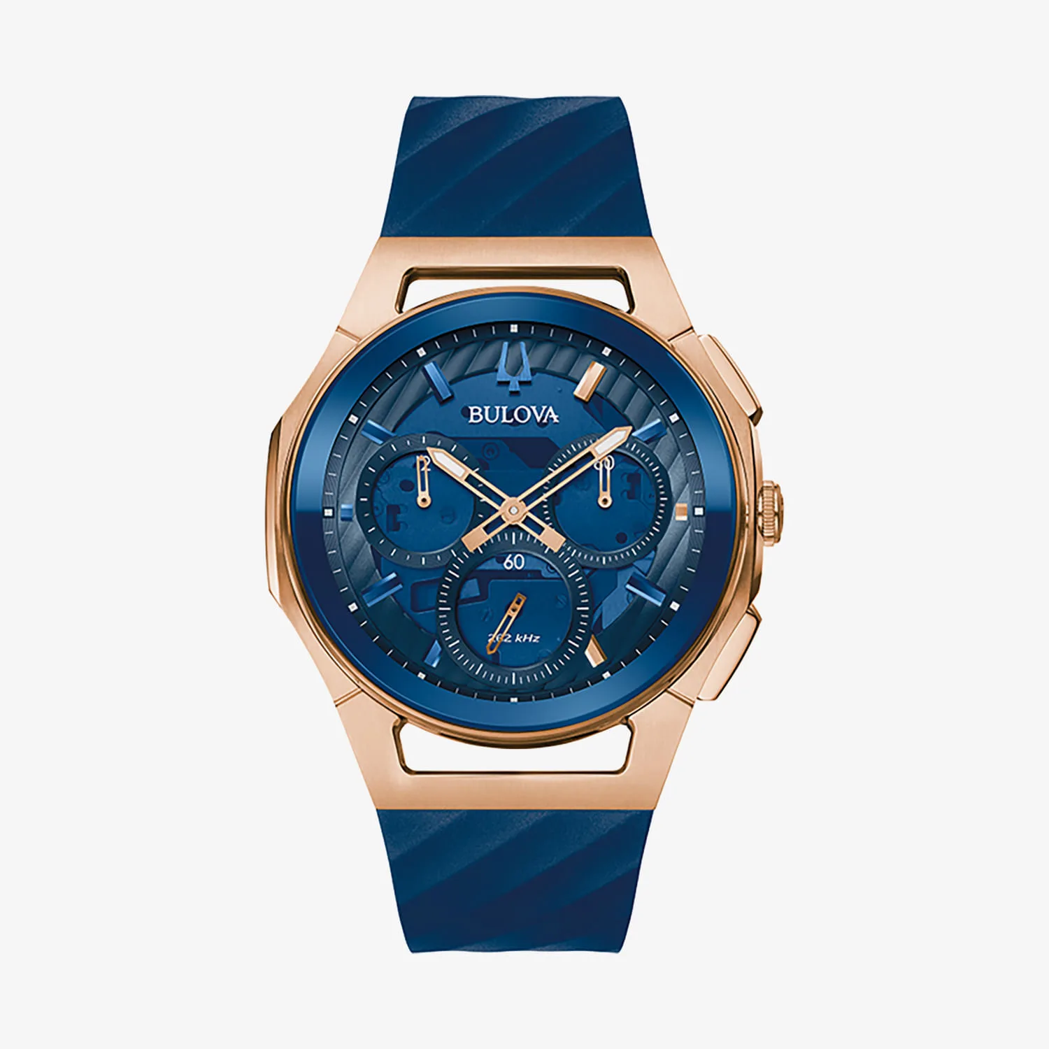 Relógio Bulova Curv Cronógrafo em Silicone Azul 97A185