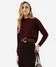 suéter básico feminino cropped de tricot vinho