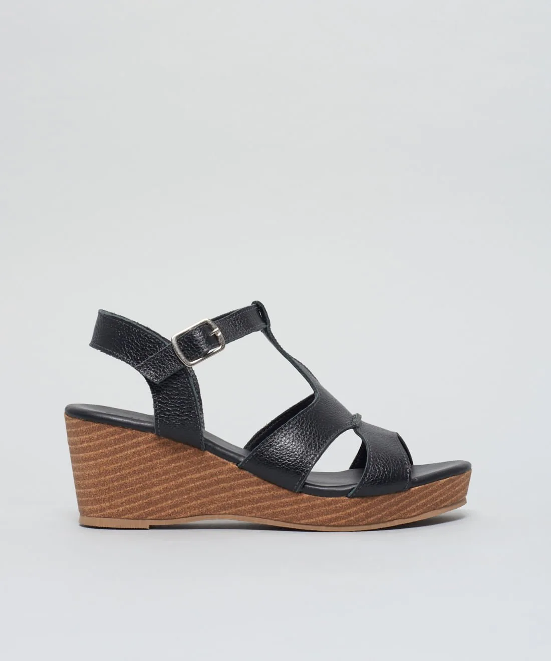Anabela Couro Gisele - Preto