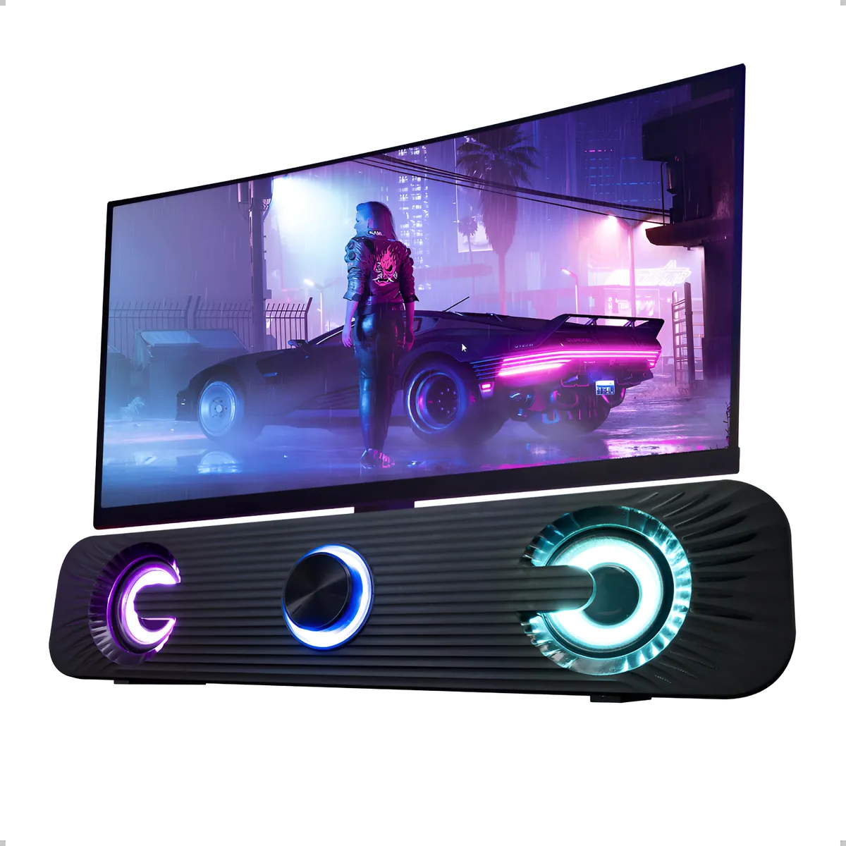 Caixa De Som Soundbar Subwoofer Speaker Bass Led Aux P2 Usb