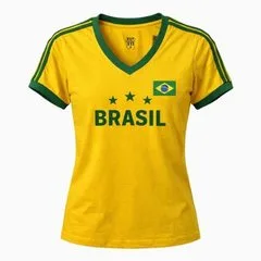 Camisa Brasil Retrô Símbolo Algodão - Feminino