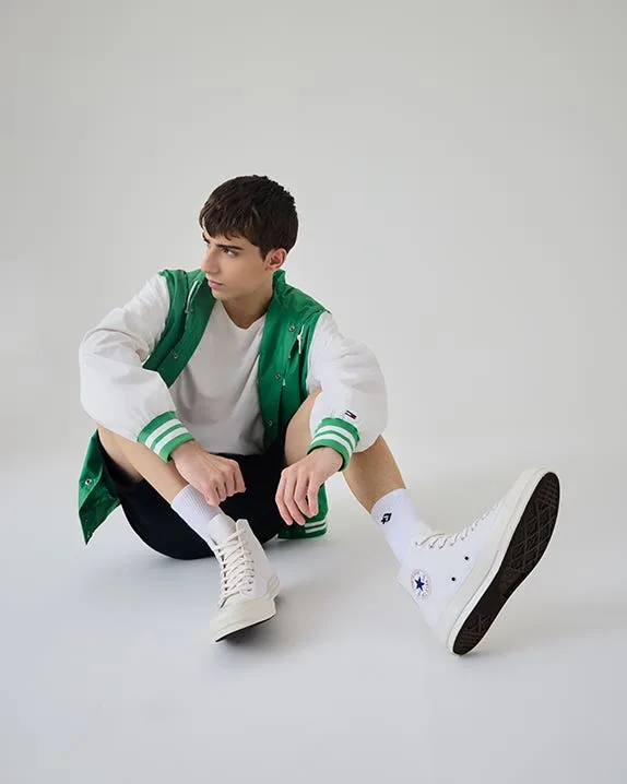 Chuck 70 Couro Cano Alto Branco