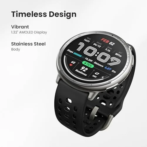 Amazfit Active 2 Smart Watch 44mm, GPS Maps with Direction, Fitness Tracker, 10 Day Battery, 160+ Sport Modes (Black Silicone)