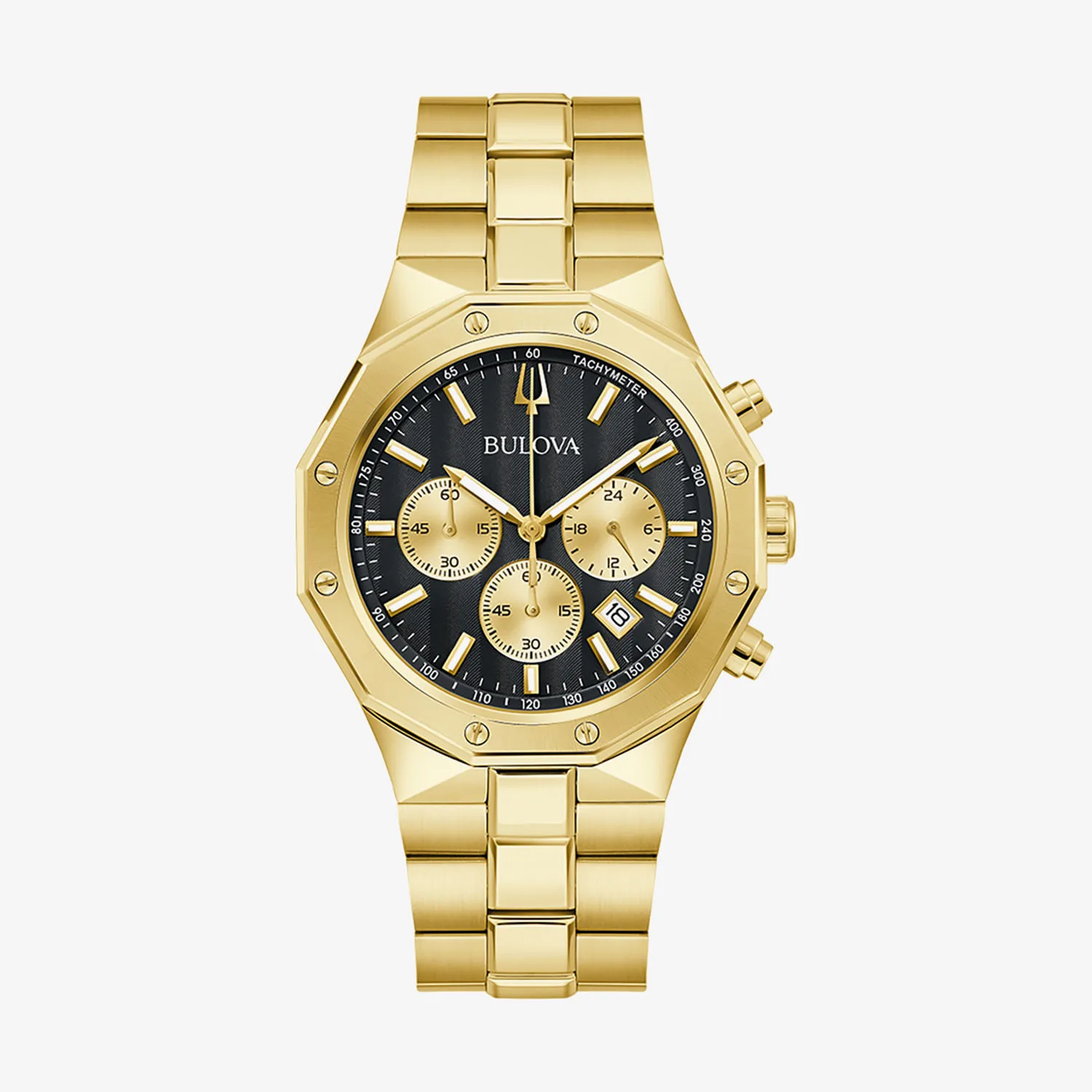 Relógio Bulova Prestige Cronógrafo em Aço Dourado com Lente de Safira 97B232N