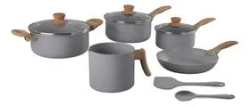 Jogo de Panelas Brinox Ceramic Life Easy 7 Peças Cor Gris