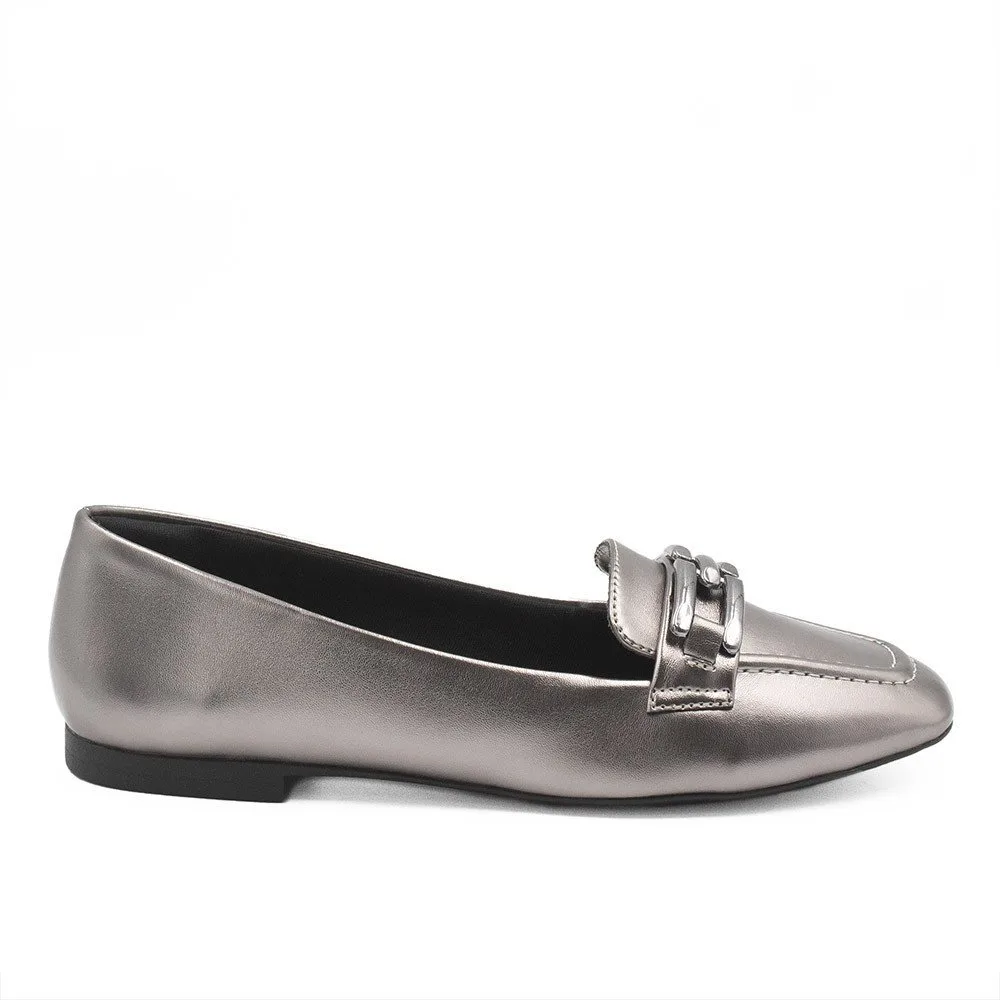 Mocassim Zatta Detalhe de Fivela Sirley Prata Velho