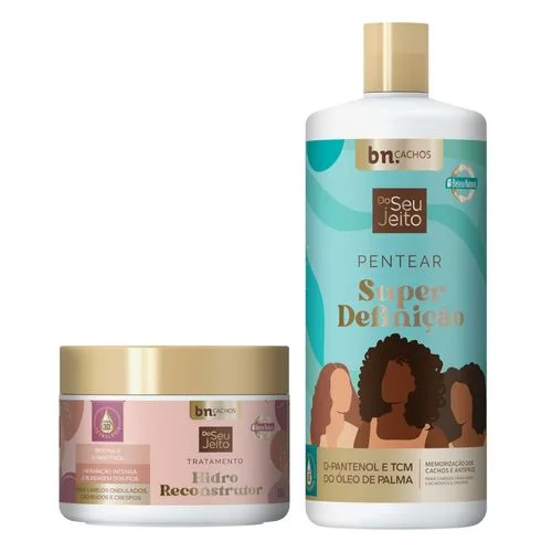Kit Creme de Pentear Super Definição + Tratamento Hidro Reconstrutor Do Seu Jeito