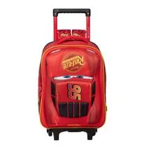Mochila de Rodas Relâmpago Mcqueen Carros EVA 3D Meninos