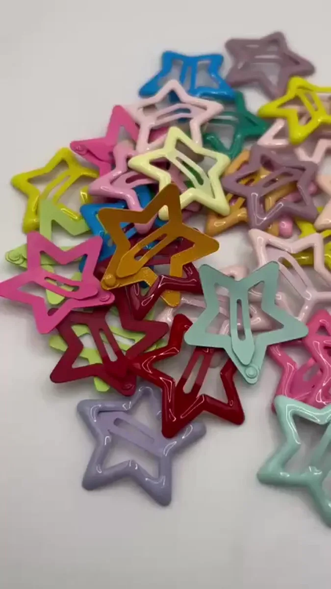 30unid Presilhas Tic Tac Estrela Sortidos Prendedores Cabelo