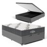 Cama Box Baú com Colchão de Espuma D33 Ortobom Airtech 100 Casal 138cm Cinza