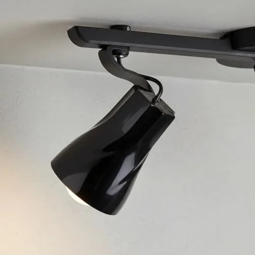 Luminária de Teto Spot Sobrepor Trilho Direcionável Octa 3 Lâmpadas Quarto sala Cozinha Praia Litoral E27 Bivolt (Preto)