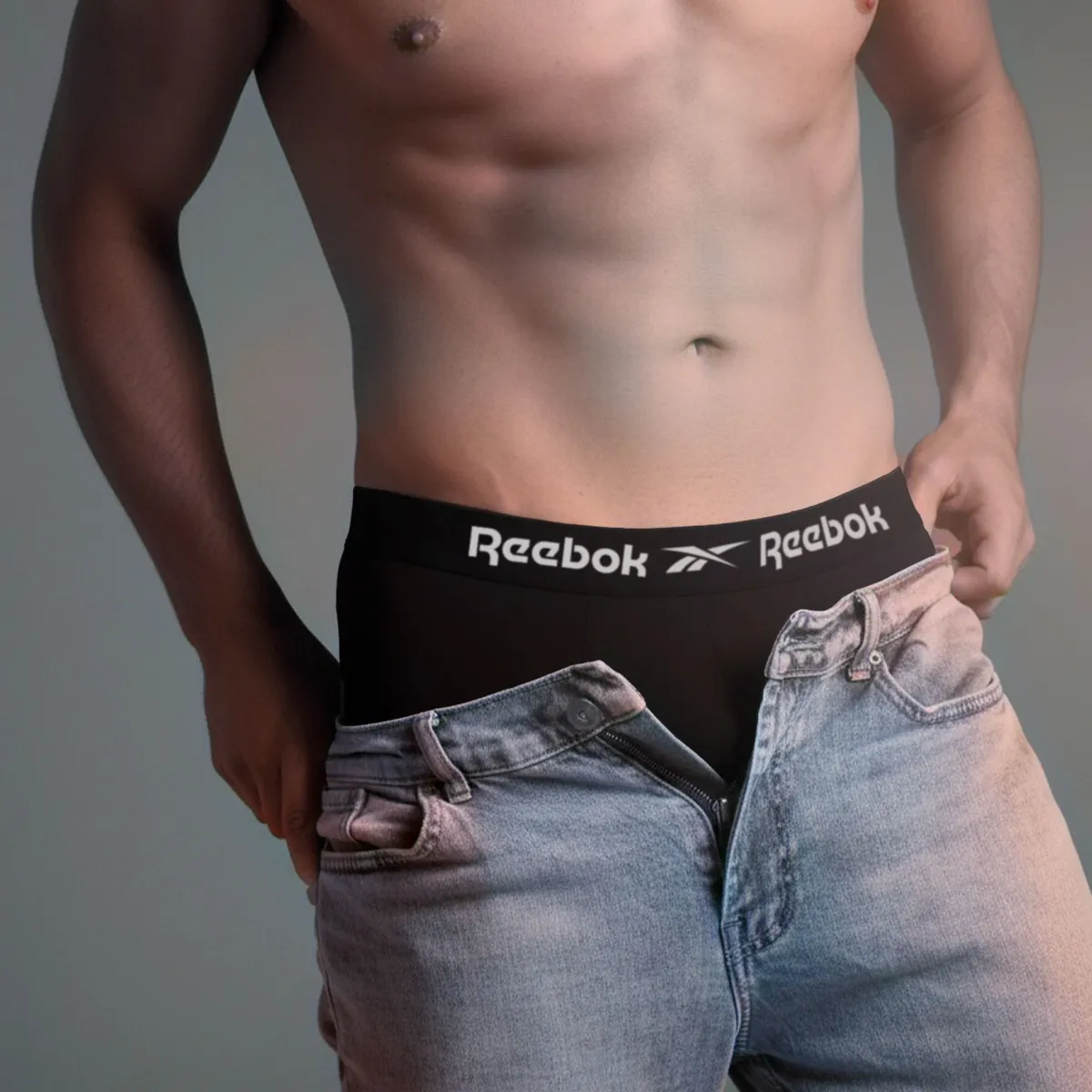 Kit 10 Cueca Boxer Reebok Sem Costura Box + 1 Par De Meias