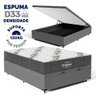 Cama Box Baú com Colchão de Espuma D33 Ortobom Airtech 100 Casal 138cm Cinza
