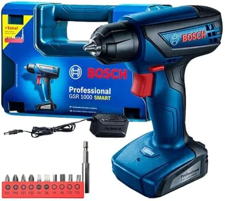 Bosch Furadeira Parafusadeira GSR 1000 Smart, Com Acessórios, 12 Volts